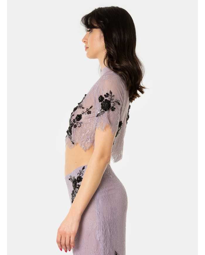 DES_PHEMMES Top in pizzo ricamato