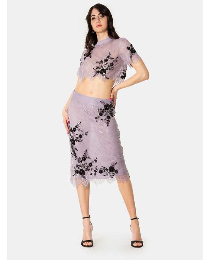 DES_PHEMMES Gonna midi con ricami