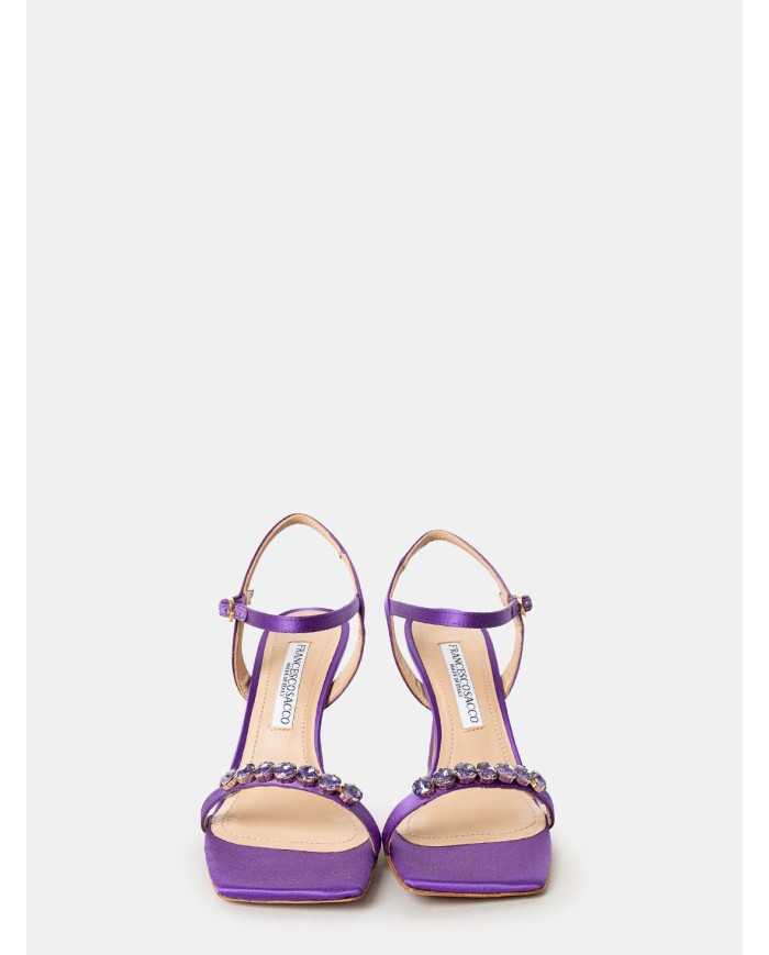 FRANCESCO SACCO Sandalo in raso gioiello