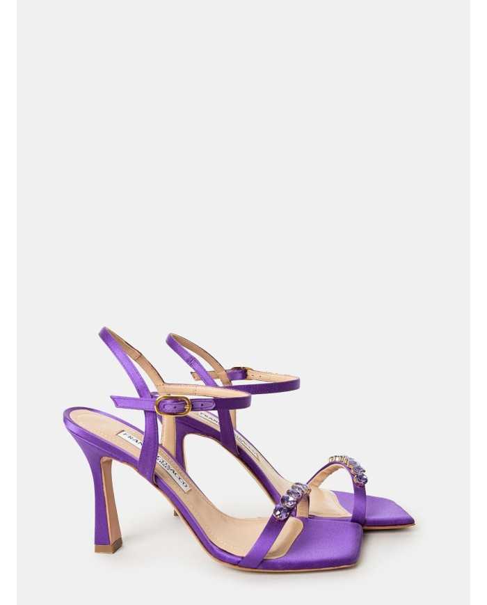 FRANCESCO SACCO Sandalo in raso gioiello