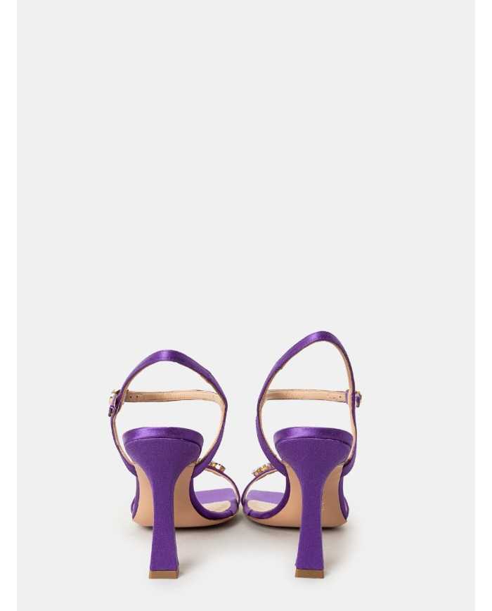 FRANCESCO SACCO Sandalo in raso gioiello