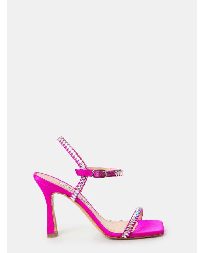 FRANCESCO SACCO Sandalo in raso gioiello