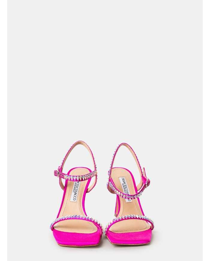 FRANCESCO SACCO Sandalo in raso gioiello