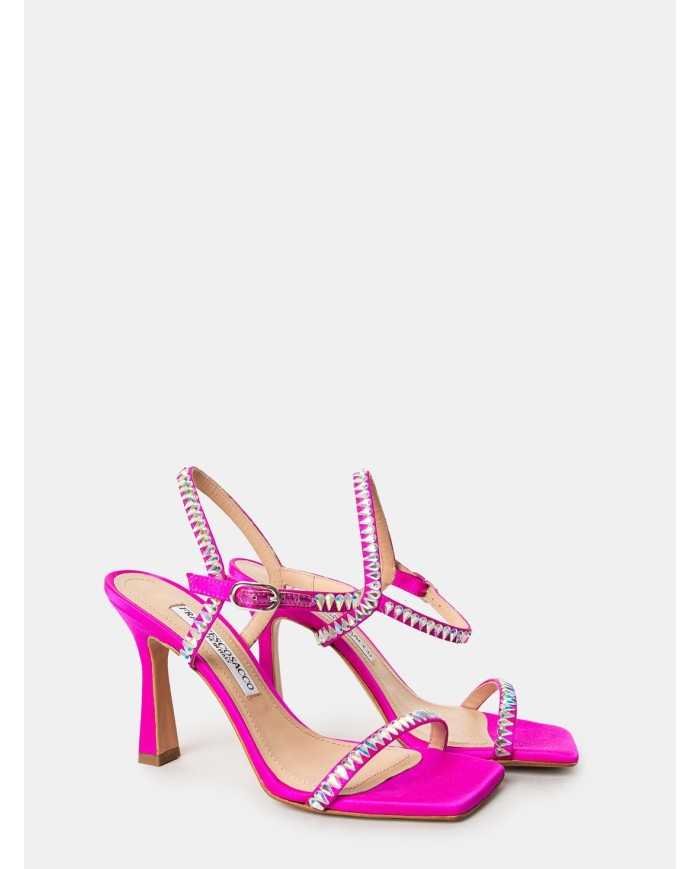 FRANCESCO SACCO Sandalo in raso gioiello