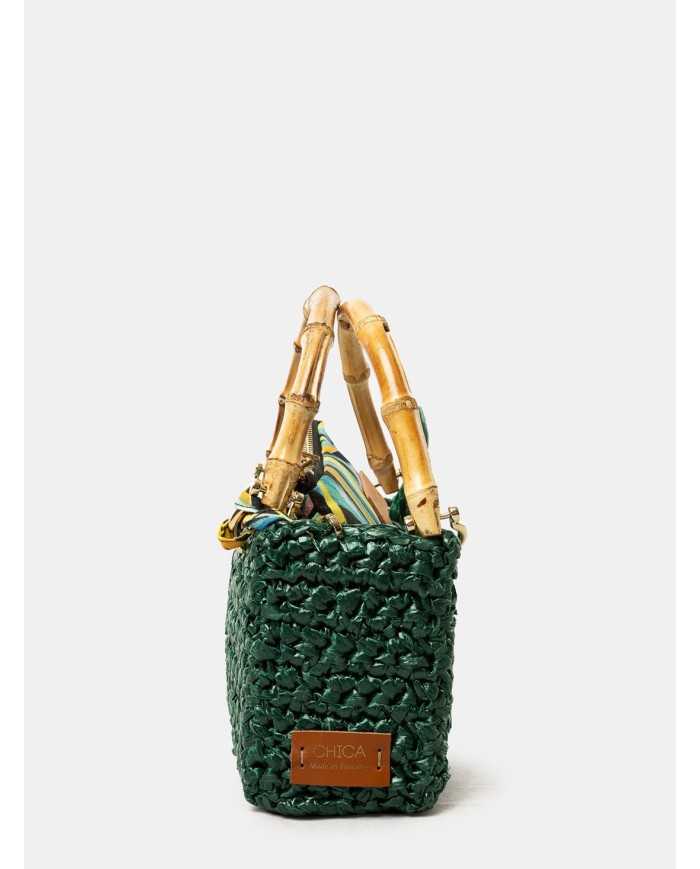 CHICA Handmade Borsa piccola in rafia FORESTA