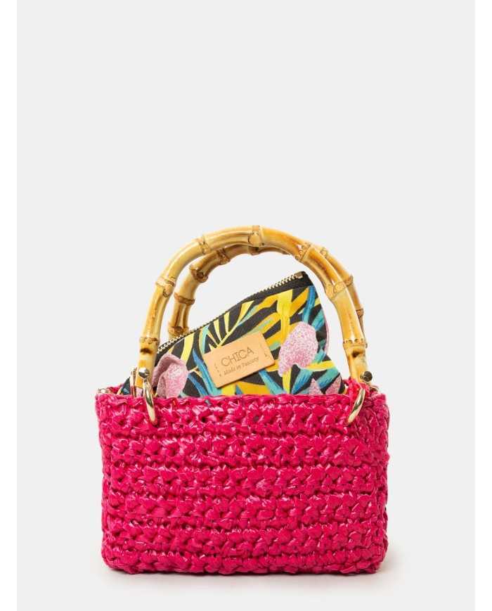 CHICA Handmade Borsa piccola in rafia METEORA