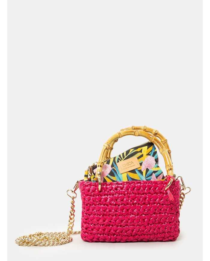 CHICA Handmade Borsa piccola in rafia METEORA
