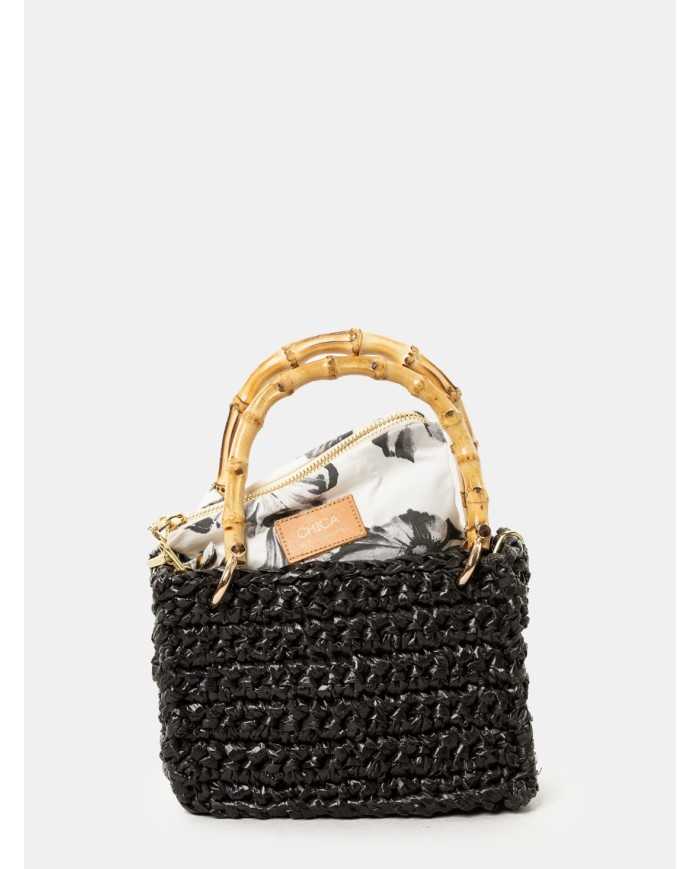 CHICA Handmade Borsa piccola in rafia METEORA