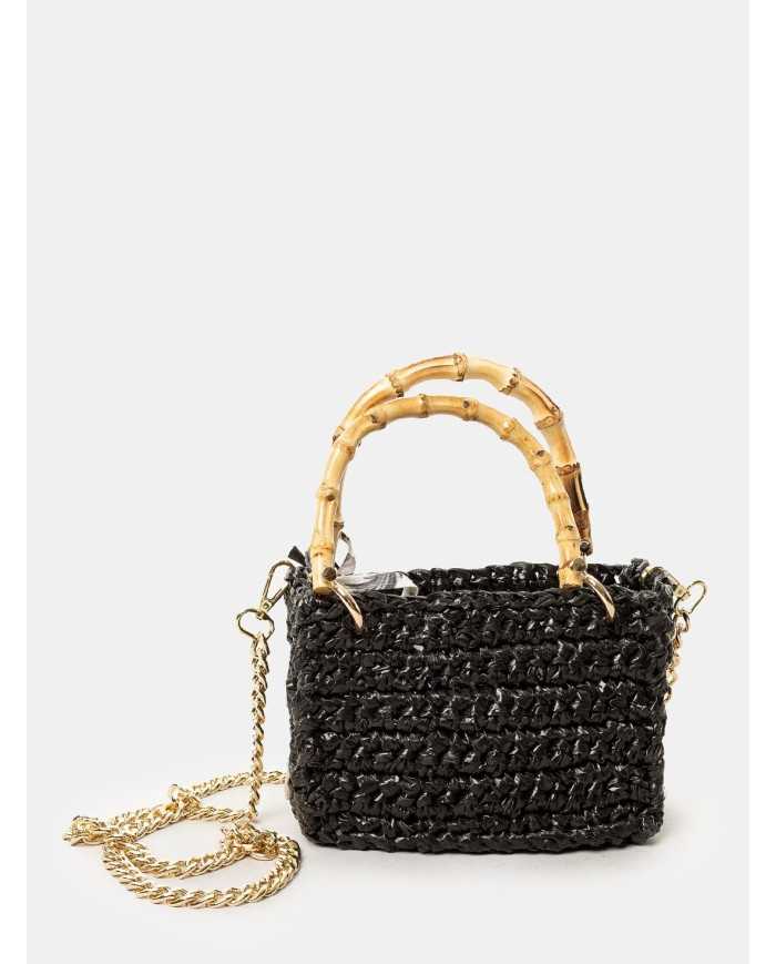 CHICA Handmade Borsa piccola in rafia METEORA