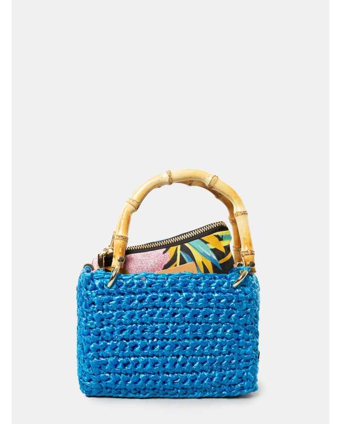 CHICA Handmade Borsa piccola in rafia METEORA