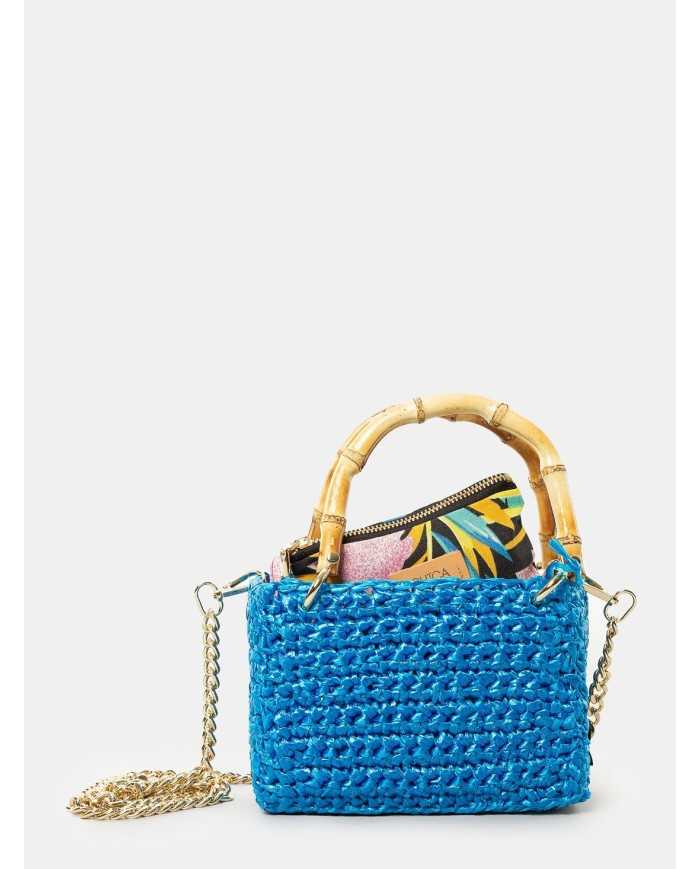 CHICA Handmade Borsa piccola in rafia METEORA
