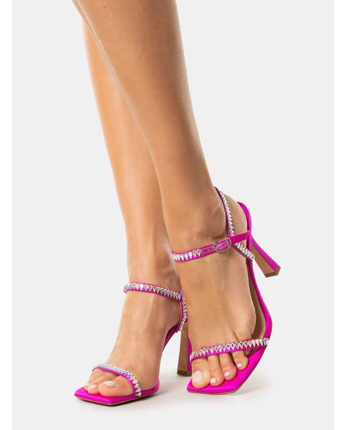 FRANCESCO SACCO Sandalo in raso gioiello