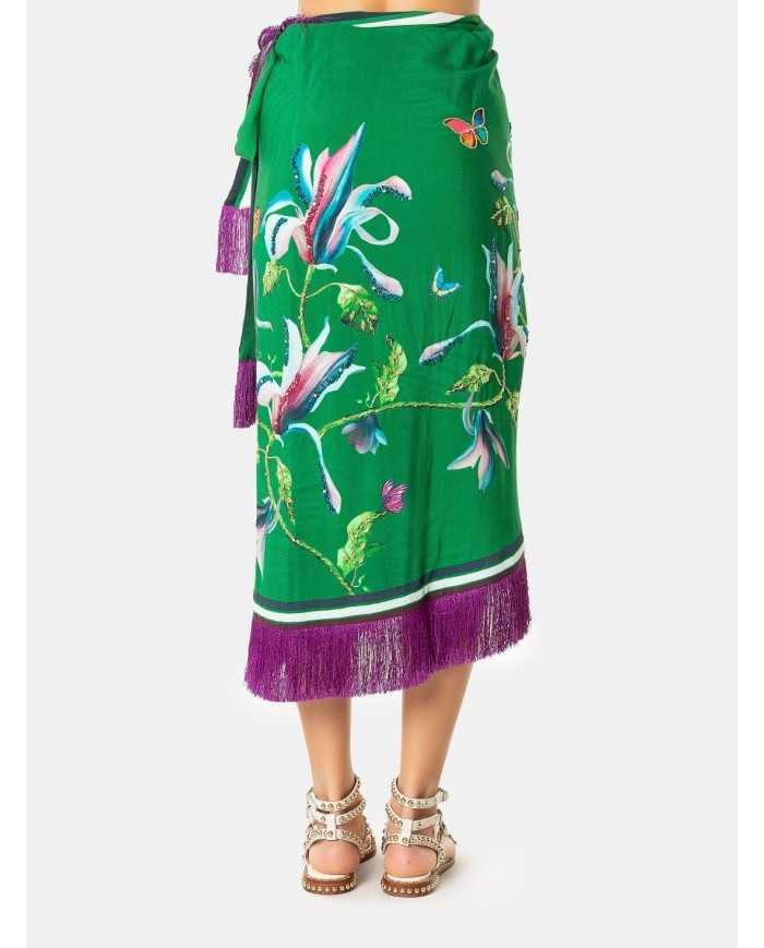 MIRIAM STELLA Gonna pareo con frange