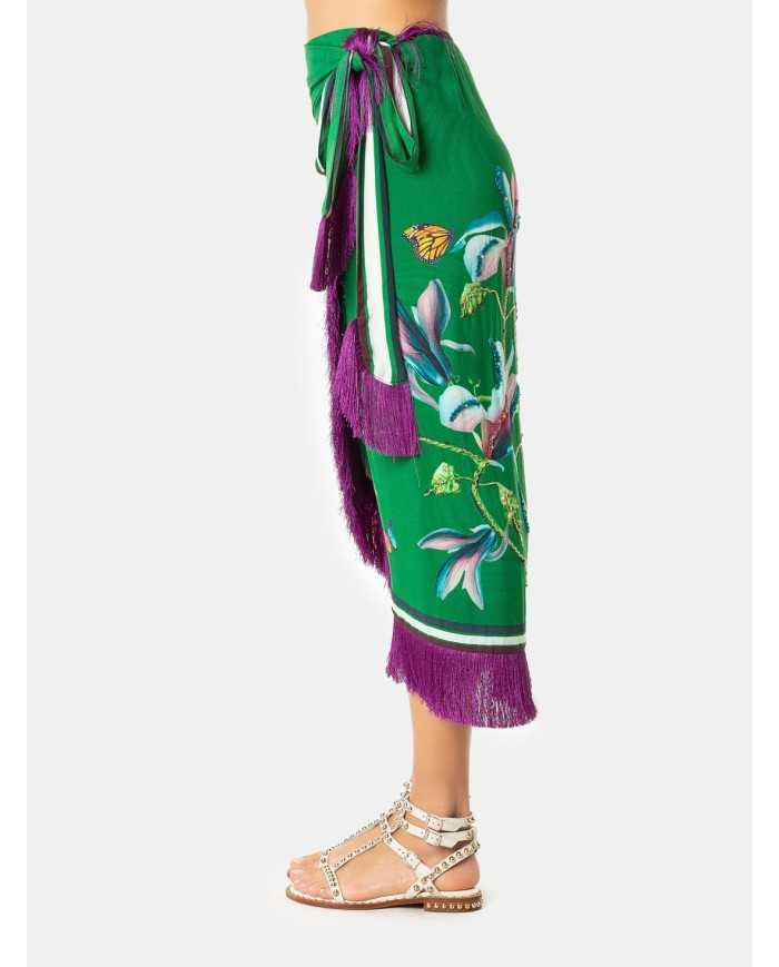 MIRIAM STELLA Gonna pareo con frange