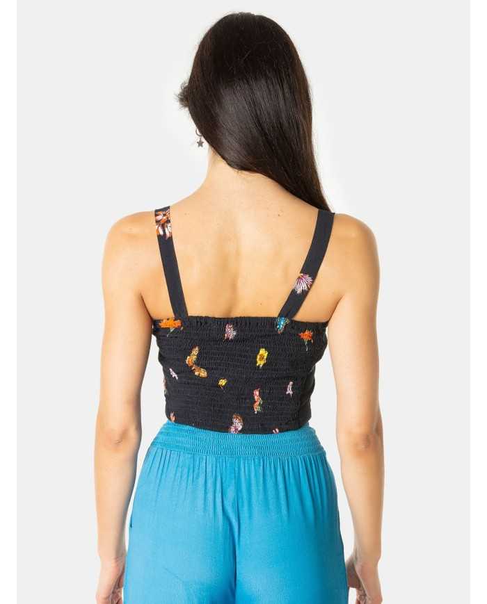 MIRIAM STELLA Top corto ricamato