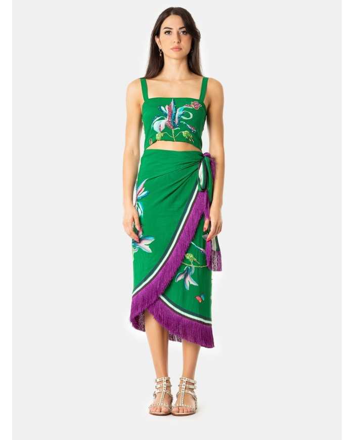 MIRIAM STELLA Top corto ricamato