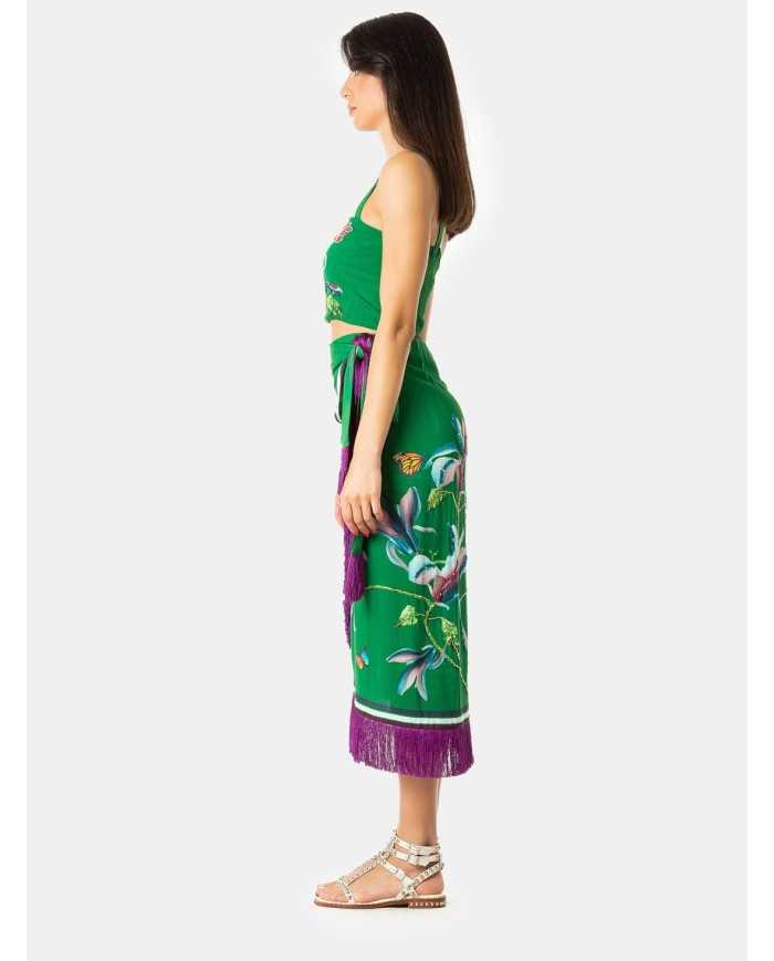 MIRIAM STELLA Top corto ricamato