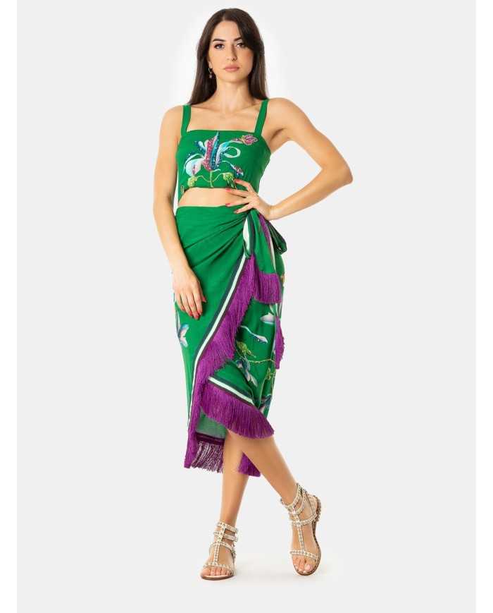 MIRIAM STELLA Top corto ricamato