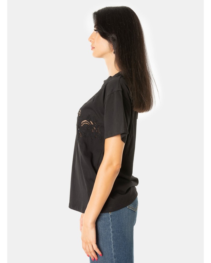 Tシャツ・カットソー ERMANNO SCERVINO Women Tops D385L306 CTUER95708 Black Ermanno Scervino T-Shirts In Black - 34% Off | Editorialist