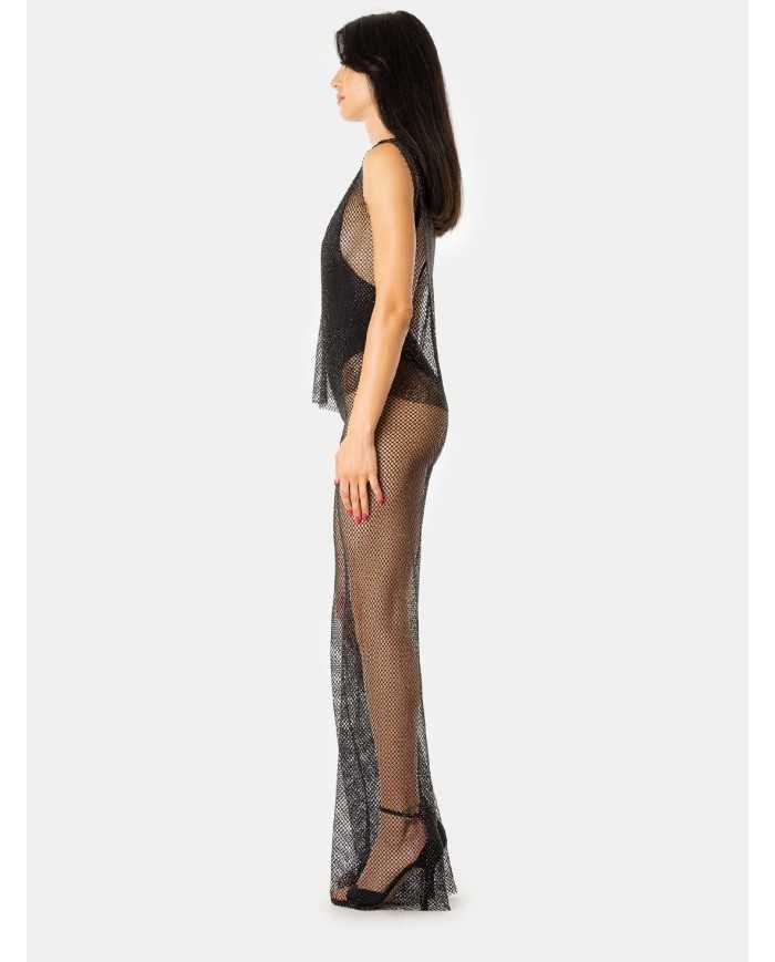 FEDERICA TOSI Top rete con strass