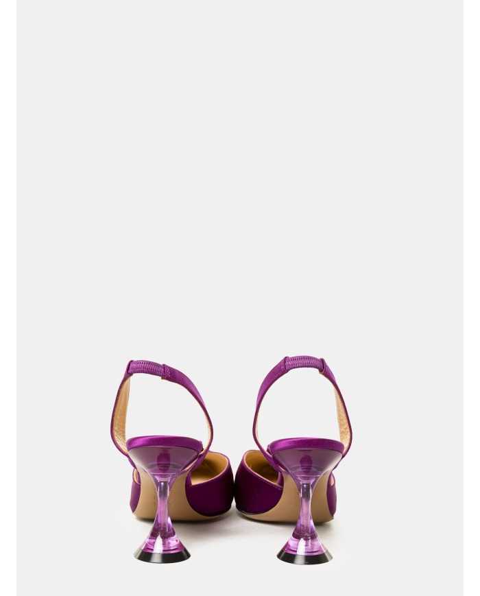 FRANCESCO SACCO Sandalo slingback in raso con fiocco