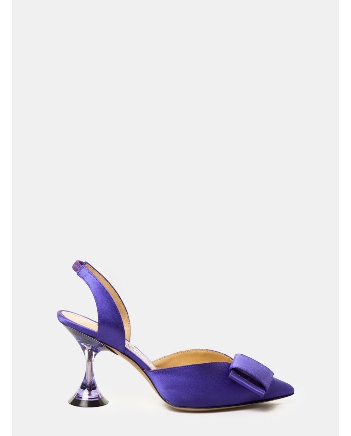 FRANCESCO SACCO Sandalo slingaback in raso con fiocco