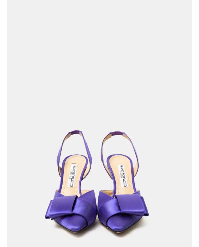 FRANCESCO SACCO Sandalo slingaback in raso con fiocco