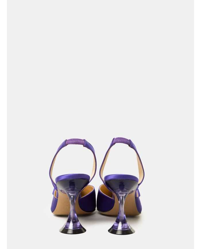 FRANCESCO SACCO Sandalo slingaback in raso con fiocco