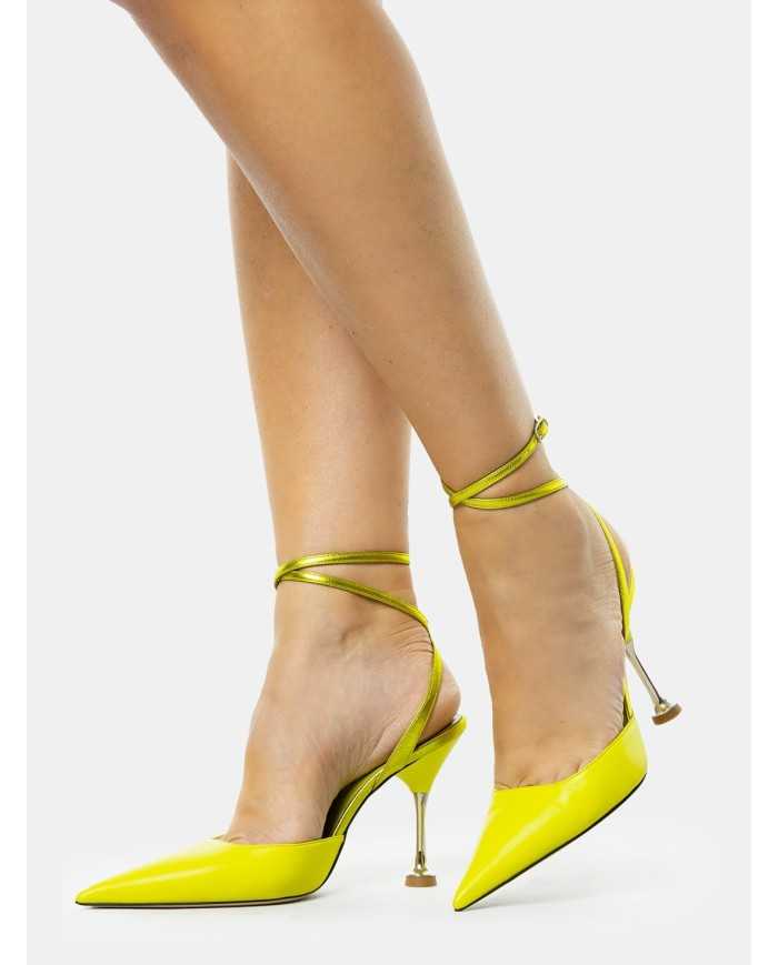 LELLA BALDI Sandalo slingback in pelle