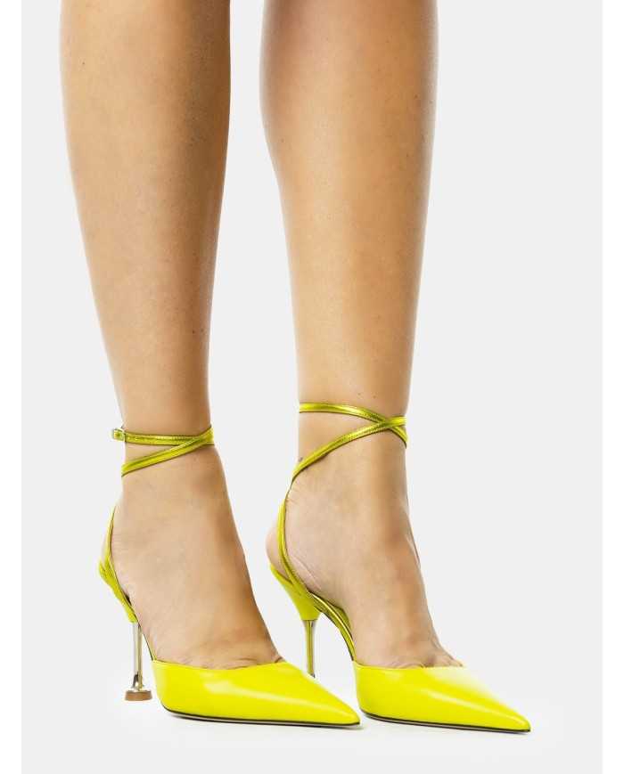 LELLA BALDI Sandalo slingback in pelle