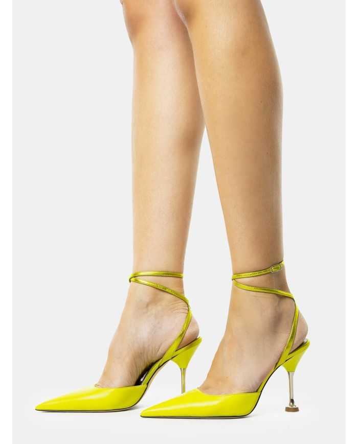 LELLA BALDI Sandalo slingback in pelle