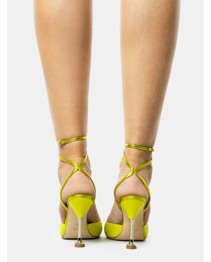 LELLA BALDI Sandalo slingback in pelle