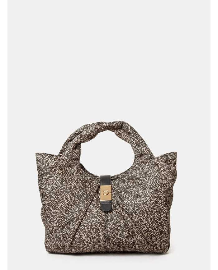 BORBONESE Borsa shopping in tessuto