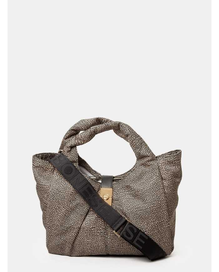 BORBONESE Borsa shopping in tessuto