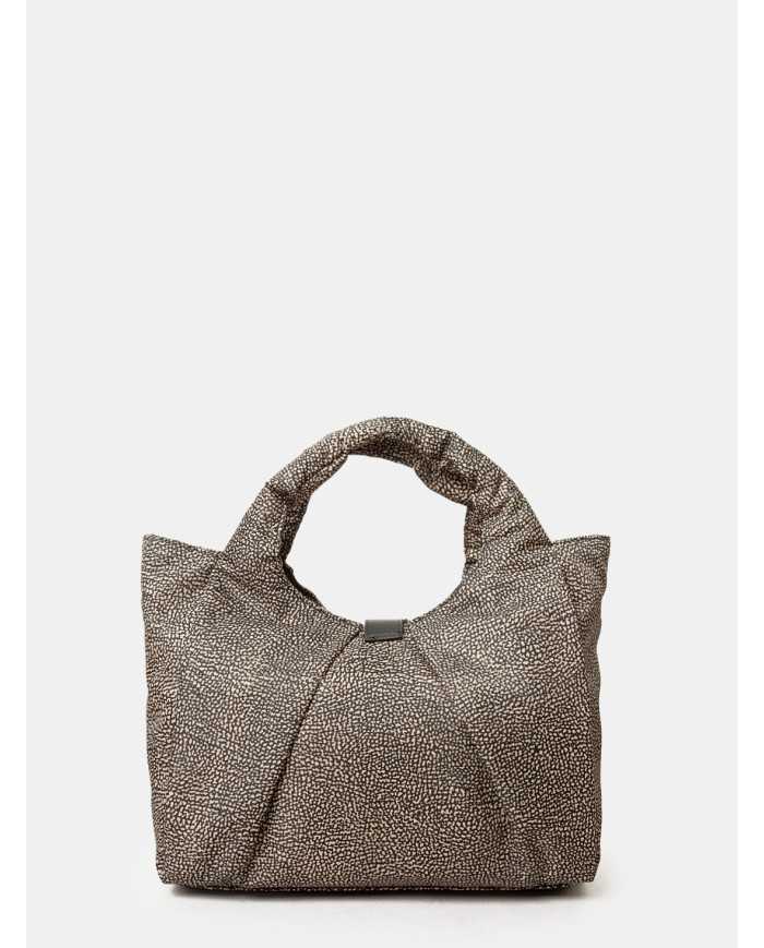 BORBONESE Borsa shopping in tessuto