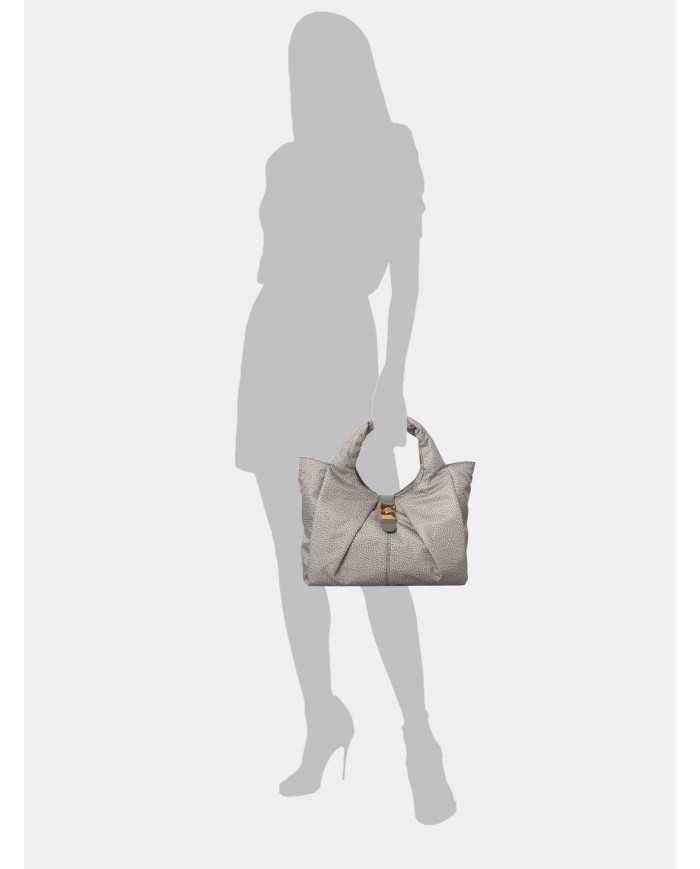 BORBONESE Borsa shopping in tessuto