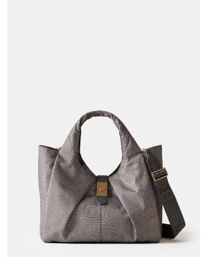 BORBONESE Borsa shopping in tessuto