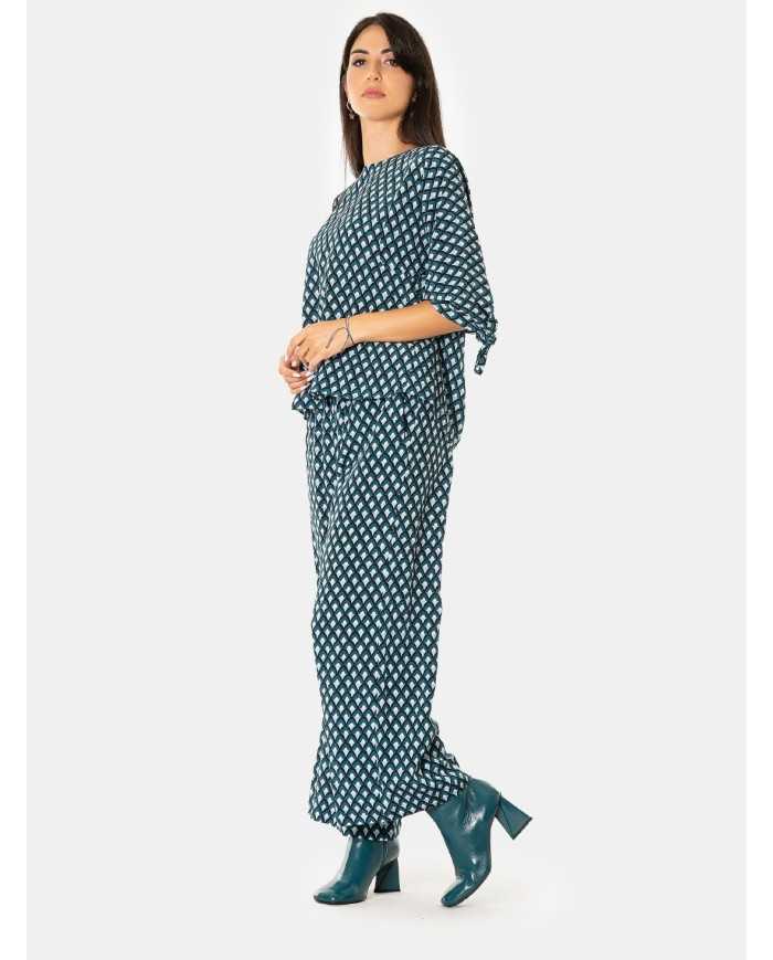 MAXMARA WEEKEND Pantalone in seta a fantasia