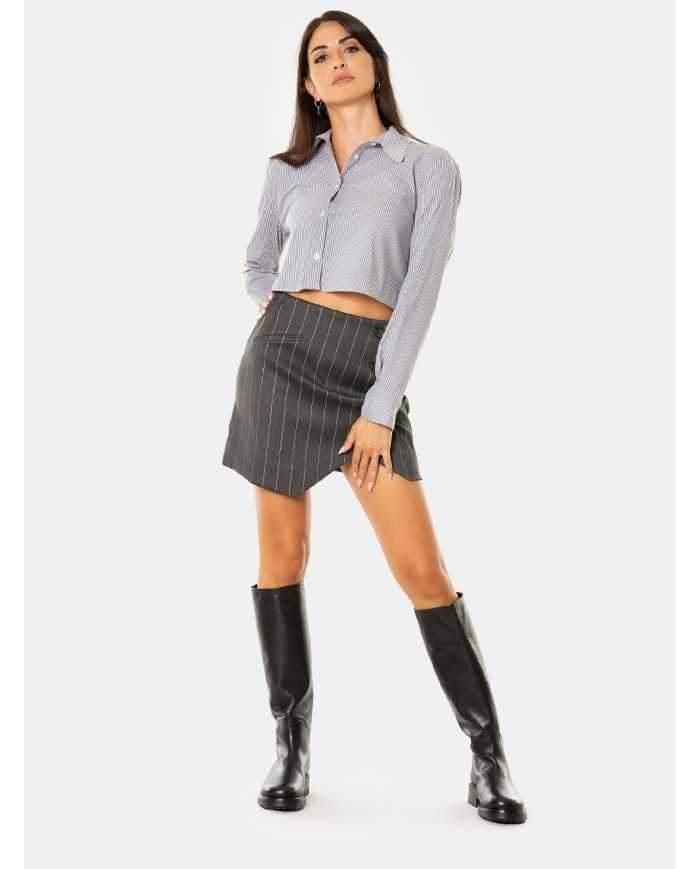 JIJIL Camicia corta rigata