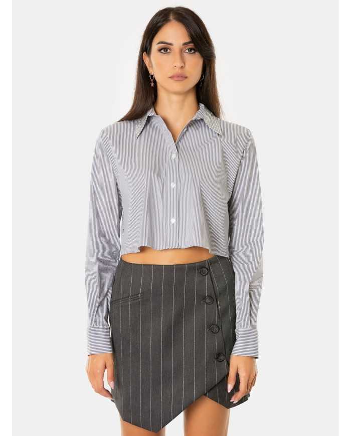 JIJIL Camicia corta rigata