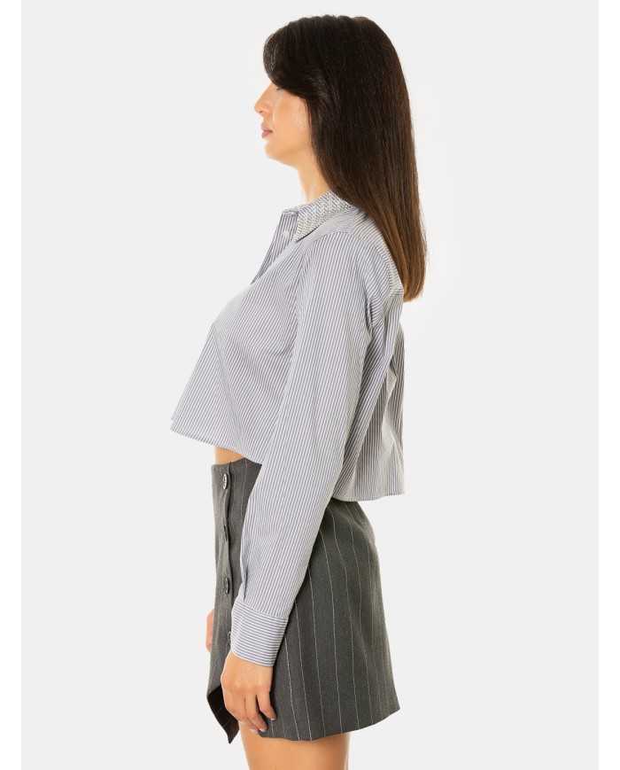 JIJIL Camicia corta rigata