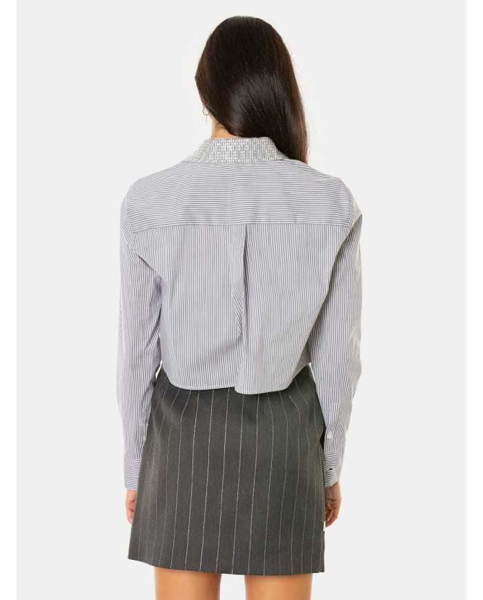 JIJIL Camicia corta rigata