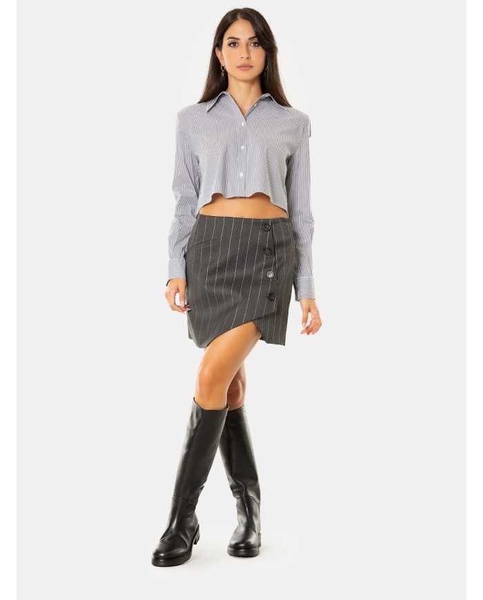 JIJIL Camicia corta rigata