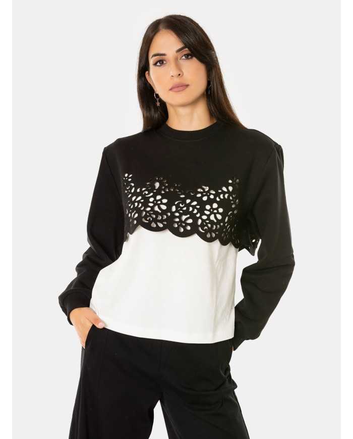 JIJIL Felpa corta traforata