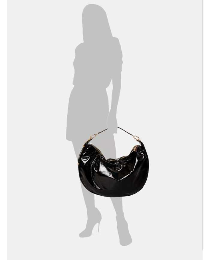 BORBONESE Borsa Hobo Large in vernice
