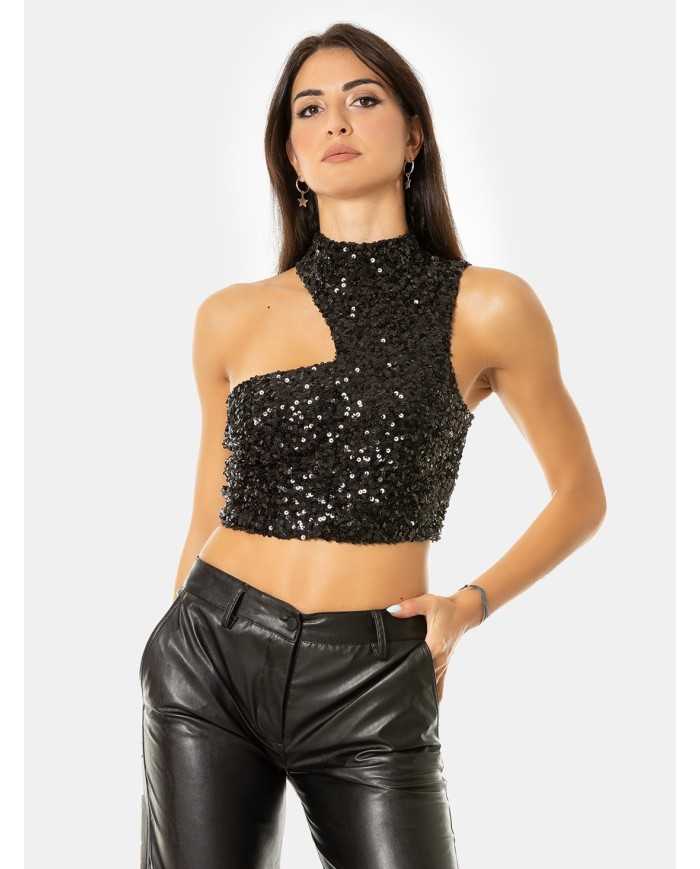 ANIYE BY Crop Top Bia paillettes