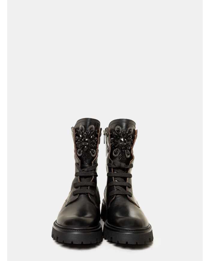 evaluna Anfibio in pelle con decorazioni pietre