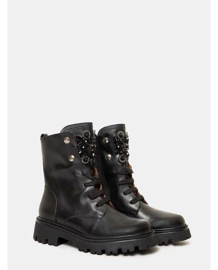 evaluna Anfibio in pelle con decorazioni pietre