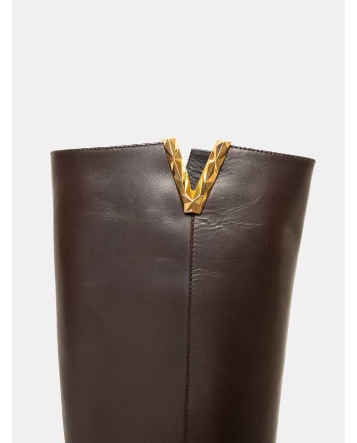 Via Roma 15 Stivale in pelle con V