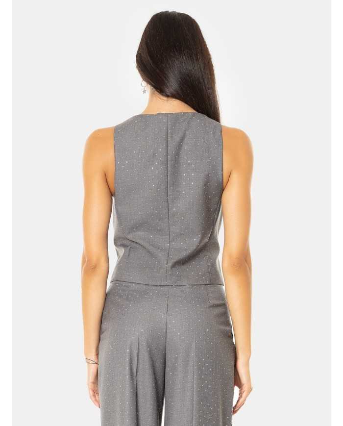SIMONA CORSELLINI Gilet con strass